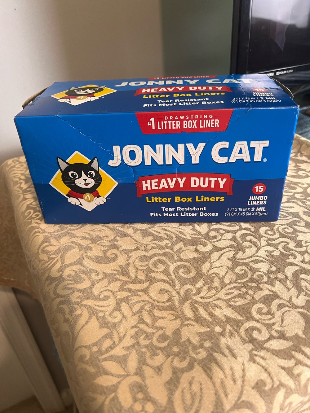 Jonny Cat Heavy Duty Jumbo Tear-Resistant Litter Box Liners Jumbo Size 15 Count
